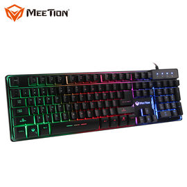 2019 Hot Sales Rainbow Backlit Membrane Gaming Keyboard with Metal Base