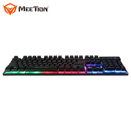 2019 Hot Sales Rainbow Backlit Membrane Gaming Keyboard with Metal Base