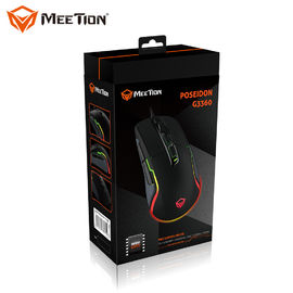 MeeTion POSEIDON G3360高い12000 DPIプロMarco光学ワイヤーで縛られた軽く明るいケーブルのマウスの電子ゲーマーの賭博のマウス